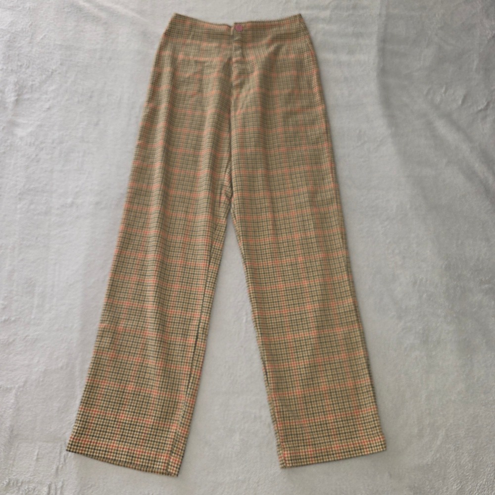 Vintage J. Galt Brandy Melville Plaid Trousers Brown Tan Red Size 26‎ Waist